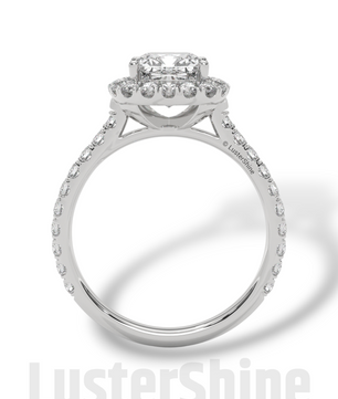 Cushion Halo Diamond Engagement Ring – Dazzling Cushion Cut Bridal Ring – Pave Band – Custom Gold Jewelry – Micro Pave Cushion Cut Ring Gift