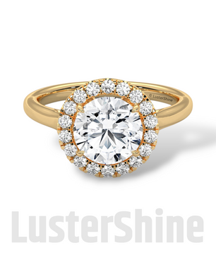 2.00ct Elegant Round Halo Engagement – Brilliant Diamond Halo Ring – Yellow or White Gold Platinum 925 Silver Ring – Handmade by LusterShine