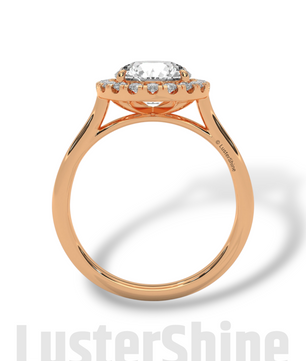 2.00ct Elegant Round Halo Engagement – Brilliant Diamond Halo Ring – Yellow or White Gold Platinum 925 Silver Ring – Handmade by LusterShine