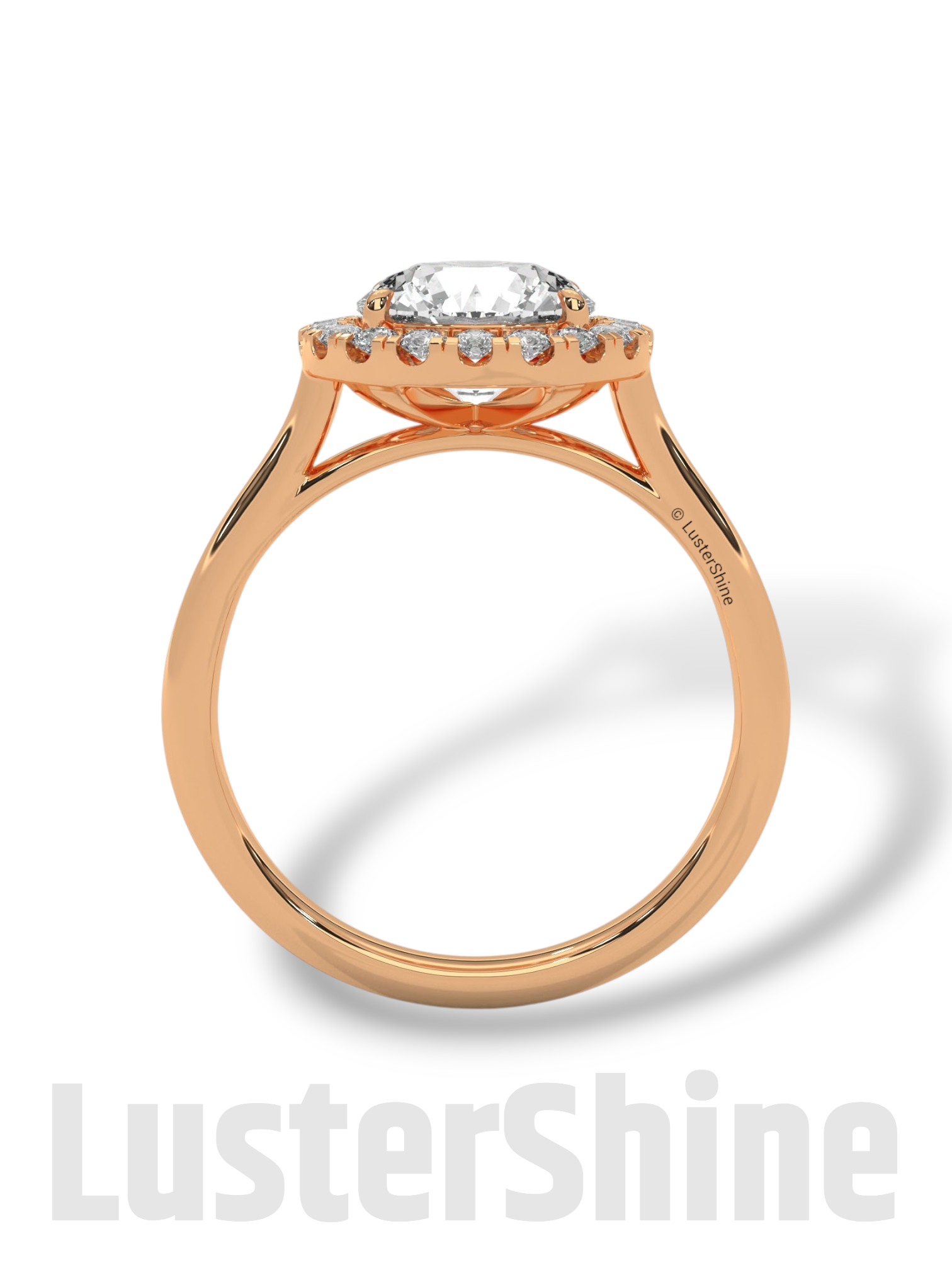 2.00ct Elegant Round Halo Engagement – Brilliant Diamond Halo Ring – Yellow or White Gold Platinum 925 Silver Ring – Handmade by LusterShine