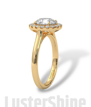 2.00ct Elegant Round Halo Engagement – Brilliant Diamond Halo Ring – Yellow or White Gold Platinum 925 Silver Ring – Handmade by LusterShine