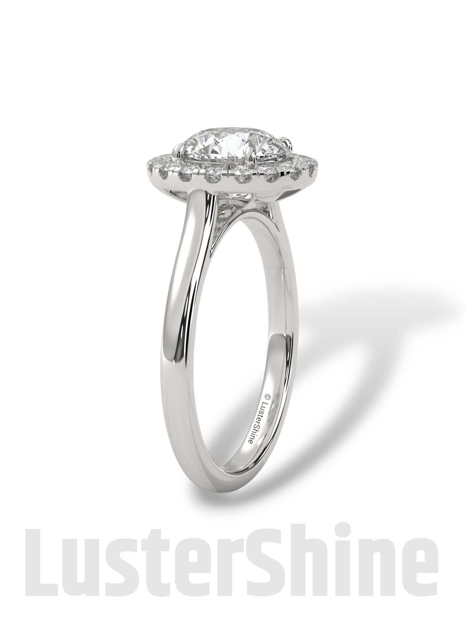 2.00ct Elegant Round Halo Engagement – Brilliant Diamond Halo Ring – Yellow or White Gold Platinum 925 Silver Ring – Handmade by LusterShine