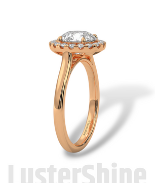 2.00ct Elegant Round Halo Engagement – Brilliant Diamond Halo Ring – Yellow or White Gold Platinum 925 Silver Ring – Handmade by LusterShine