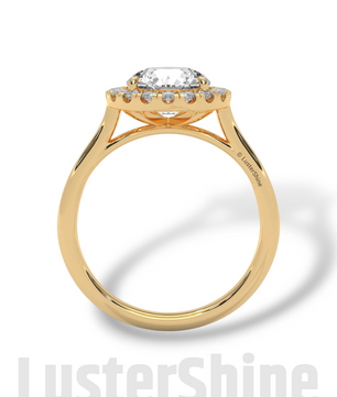 2.00ct Elegant Round Halo Engagement – Brilliant Diamond Halo Ring – Yellow or White Gold Platinum 925 Silver Ring – Handmade by LusterShine