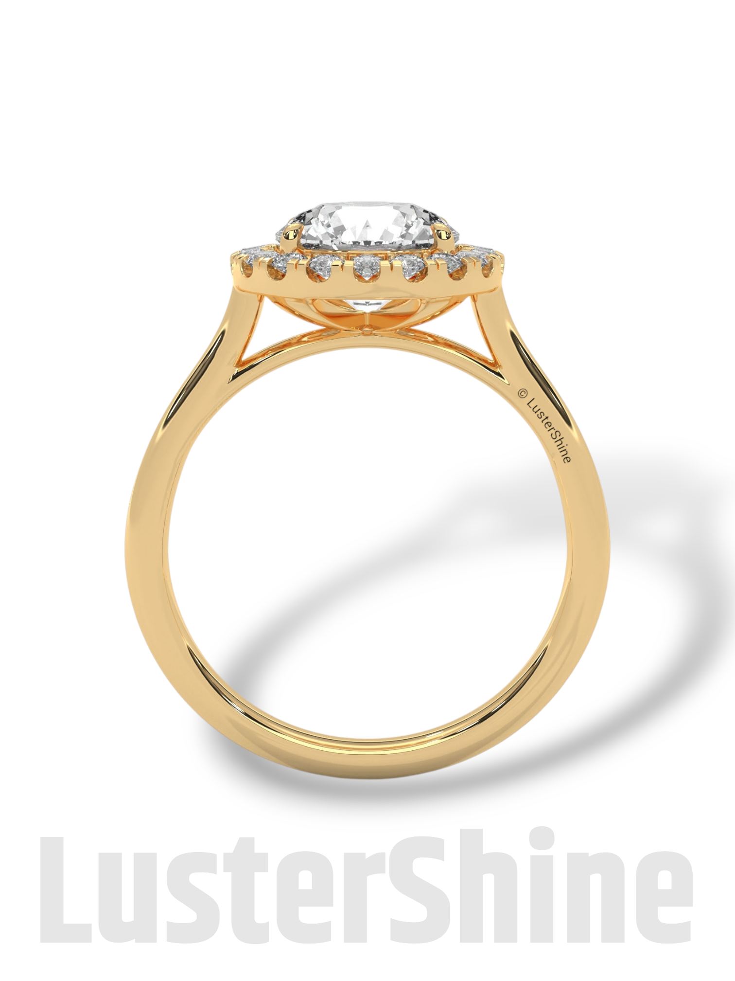 2.00ct Elegant Round Halo Engagement – Brilliant Diamond Halo Ring – Yellow or White Gold Platinum 925 Silver Ring – Handmade by LusterShine