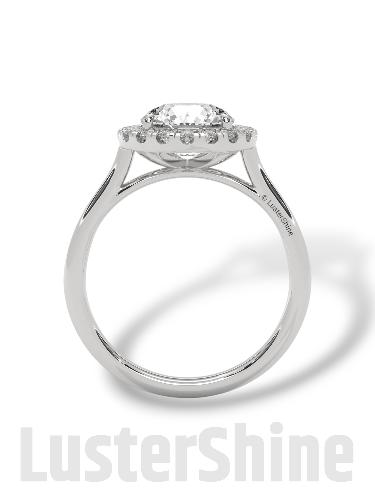2.00ct Elegant Round Halo Engagement – Brilliant Diamond Halo Ring – Yellow or White Gold Platinum 925 Silver Ring – Handmade by LusterShine