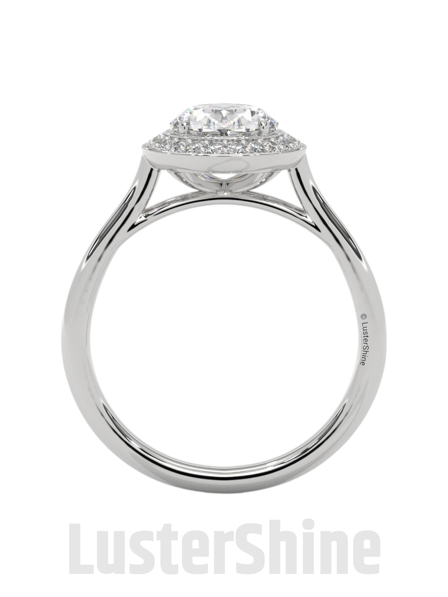 Sparkling Oval Diamond Halo Engagement Ring – Elegant Gold Setting with Round Accents – Moissanite Diamond Solid Gold Ring  – Inspired Ring