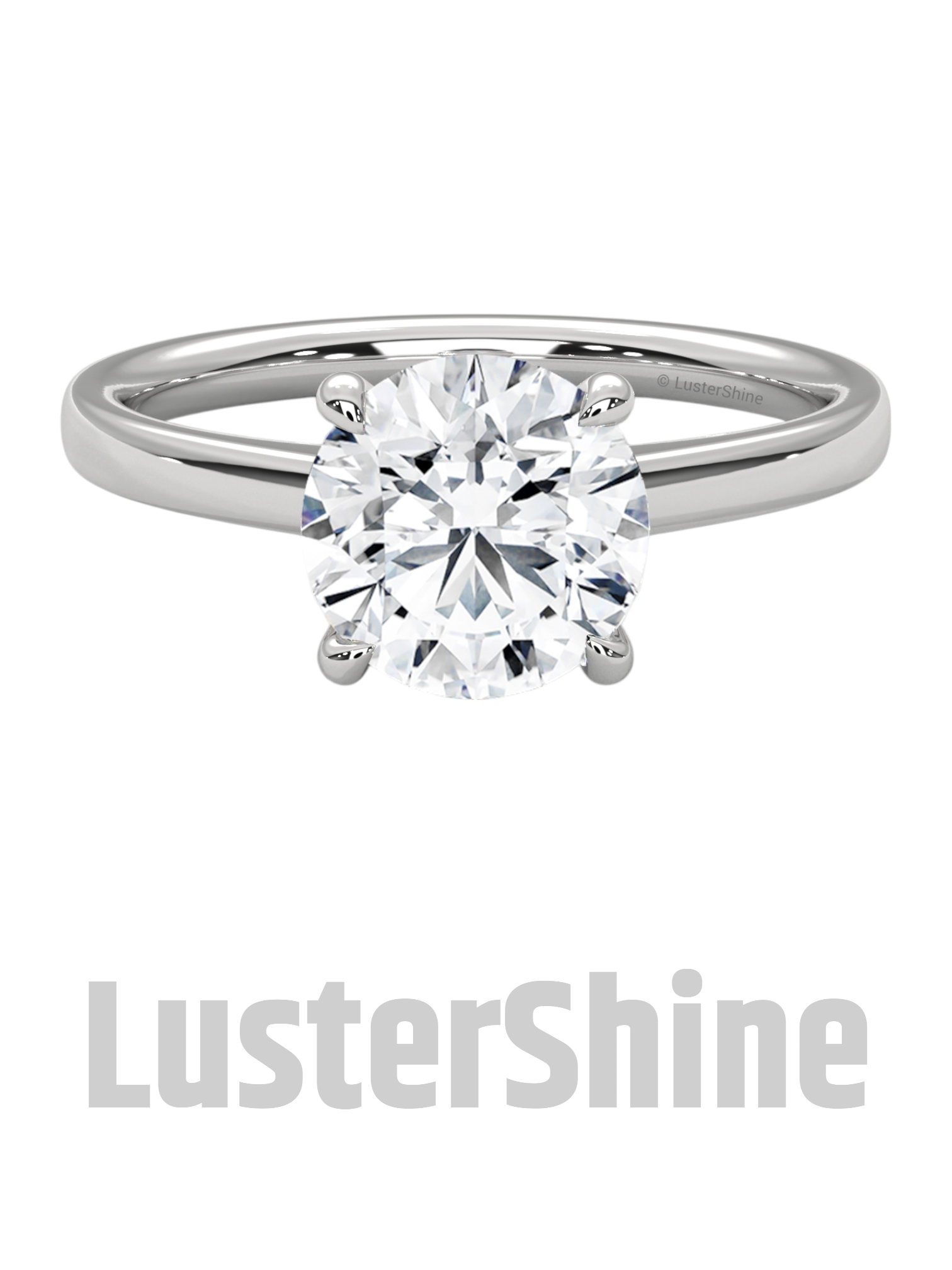 Round Solitaire Engagement Ring in 14K Yellow Gold – Classic Moissanite Diamond Ring – Minimalist Gold Promise or Wedding Jewelry Gift her