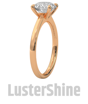 Round Solitaire Engagement Ring in 14K Yellow Gold – Classic Moissanite Diamond Ring – Minimalist Gold Promise or Wedding Jewelry Gift her