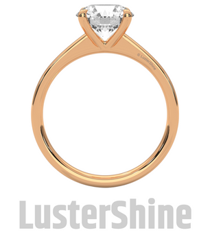 Round Solitaire Engagement Ring in 14K Yellow Gold – Classic Moissanite Diamond Ring – Minimalist Gold Promise or Wedding Jewelry Gift her
