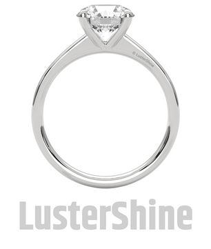 Round Solitaire Engagement Ring in 14K Yellow Gold – Classic Moissanite Diamond Ring – Minimalist Gold Promise or Wedding Jewelry Gift her