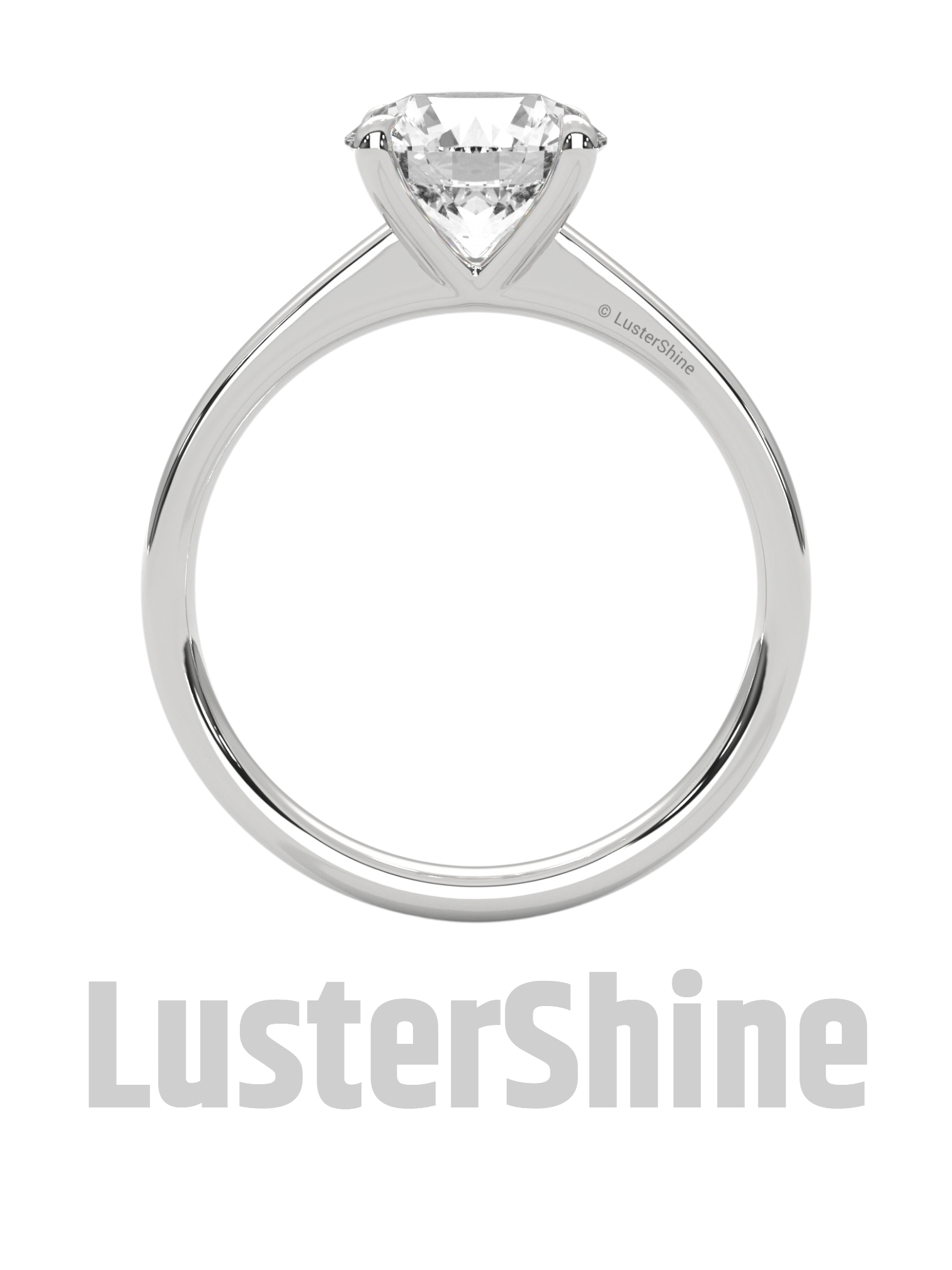 Round Solitaire Engagement Ring in 14K Yellow Gold – Classic Moissanite Diamond Ring – Minimalist Gold Promise or Wedding Jewelry Gift her