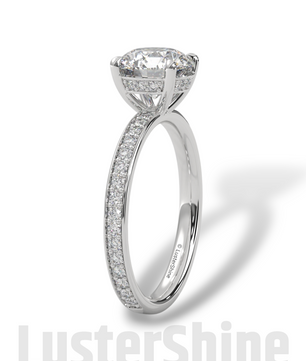 Round Hidden Halo Diamond Engagement Ring – Timeless Sparkling Diamond Solitaire Ring – Round Cut Ring – Diamond Simulant CZ Ring Gift Her