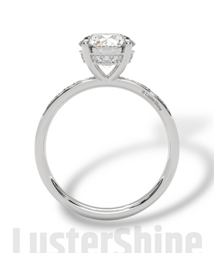 Round Hidden Halo Diamond Engagement Ring – Timeless Sparkling Diamond Solitaire Ring – Round Cut Ring – Diamond Simulant CZ Ring Gift Her