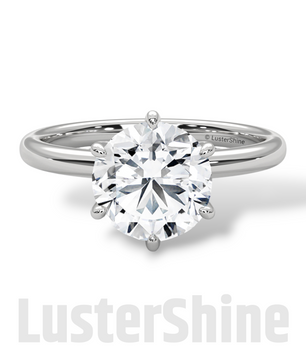Round Hidden Halo Diamond Engagement Ring – Timeless Sparkling Diamond Solitaire Ring – Round Cut Ring – Diamond Simulant CZ Ring Gift Her