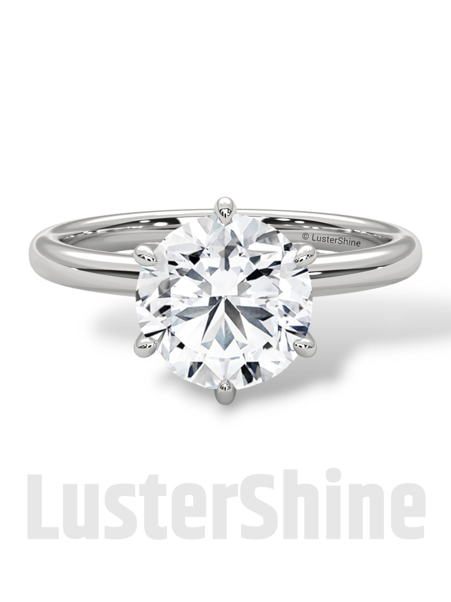 Round Hidden Halo Diamond Engagement Ring – Timeless Sparkling Diamond Solitaire Ring – Round Cut Ring – Diamond Simulant CZ Ring Gift Her