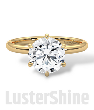 Round Hidden Halo Diamond Engagement Ring – Timeless Sparkling Diamond Solitaire Ring – Round Cut Ring – Diamond Simulant CZ Ring Gift Her