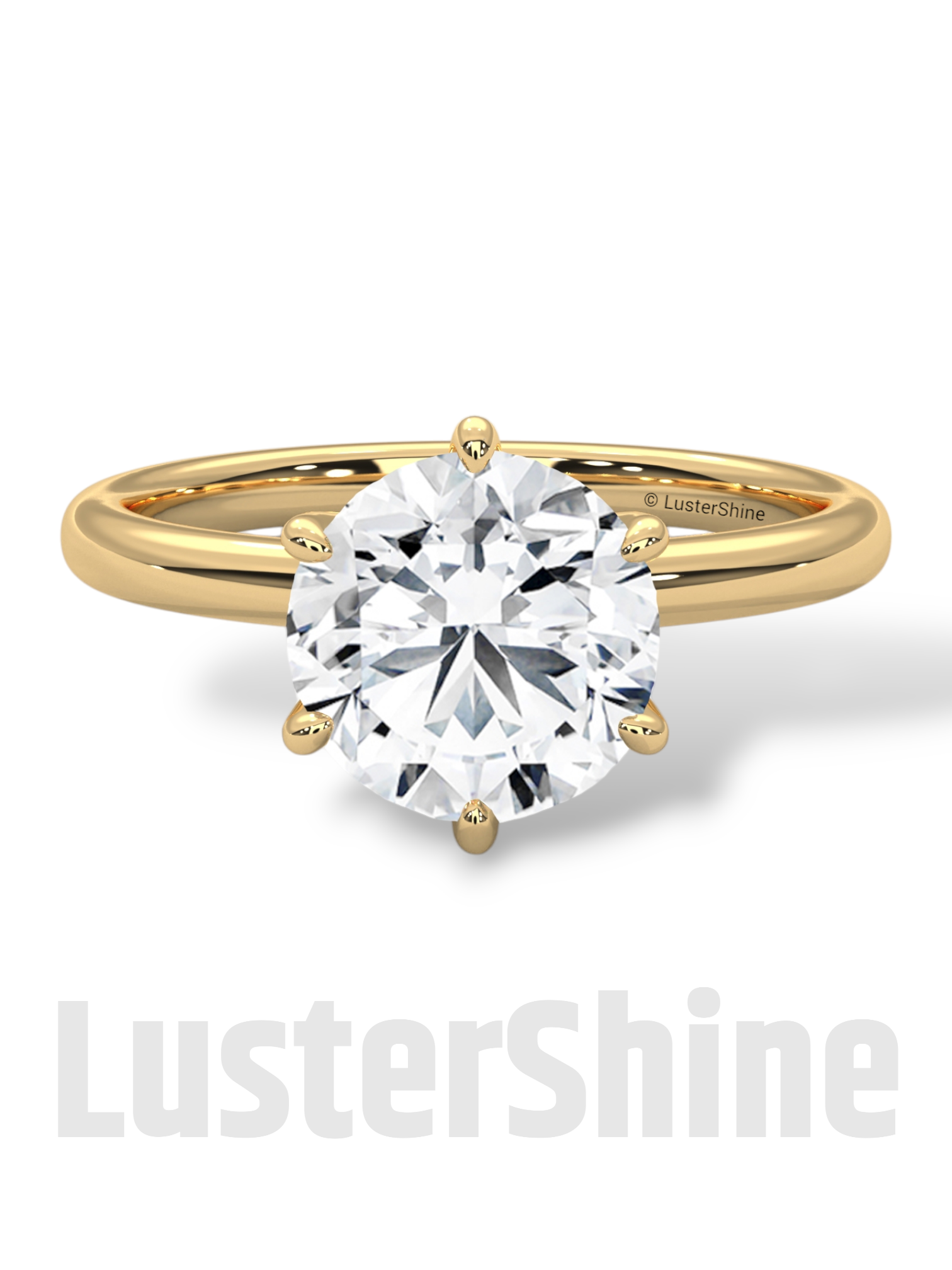 Round Hidden Halo Diamond Engagement Ring – Timeless Sparkling Diamond Solitaire Ring – Round Cut Ring – Diamond Simulant CZ Ring Gift Her
