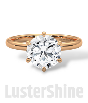 Round Hidden Halo Diamond Engagement Ring – Timeless Sparkling Diamond Solitaire Ring – Round Cut Ring – Diamond Simulant CZ Ring Gift Her