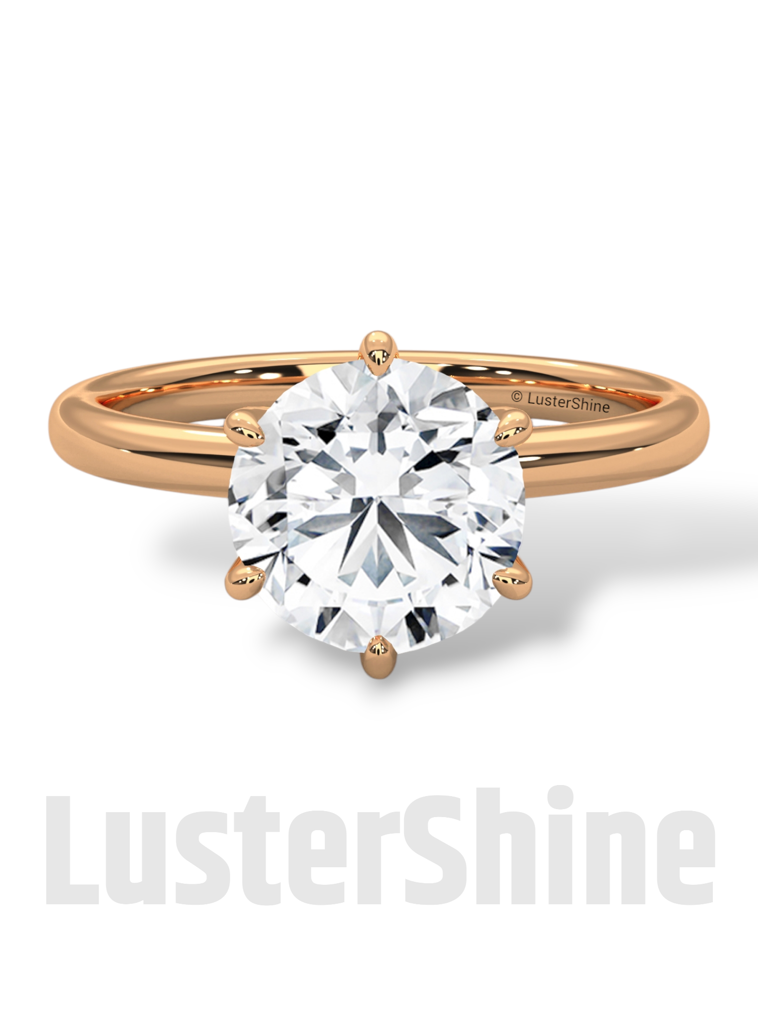 Round Hidden Halo Diamond Engagement Ring – Timeless Sparkling Diamond Solitaire Ring – Round Cut Ring – Diamond Simulant CZ Ring Gift Her