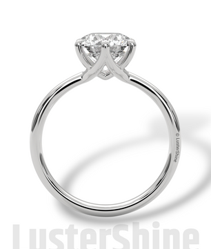 Round Hidden Halo Diamond Engagement Ring – Timeless Sparkling Diamond Solitaire Ring – Round Cut Ring – Diamond Simulant CZ Ring Gift Her
