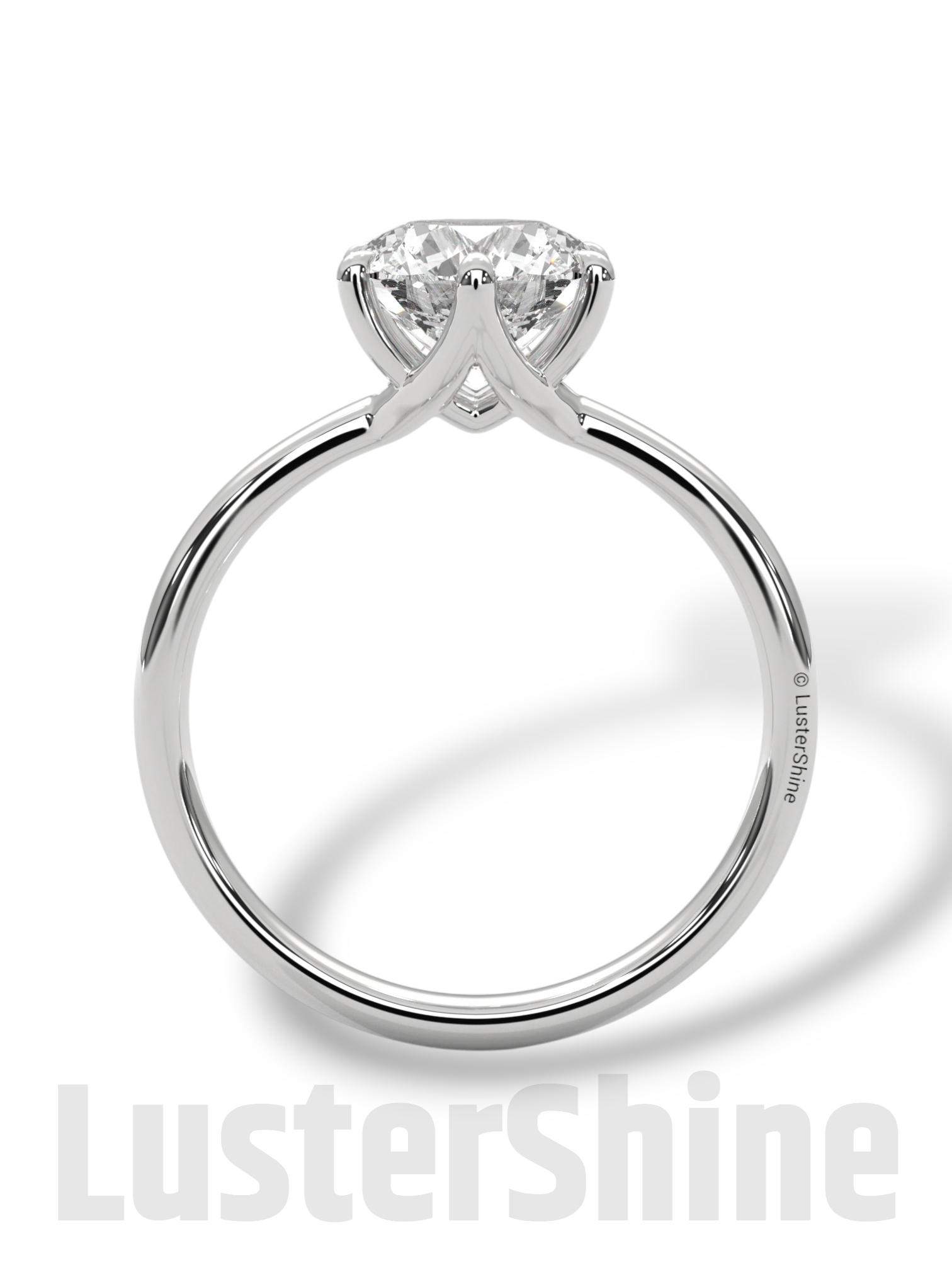 Round Hidden Halo Diamond Engagement Ring – Timeless Sparkling Diamond Solitaire Ring – Round Cut Ring – Diamond Simulant CZ Ring Gift Her