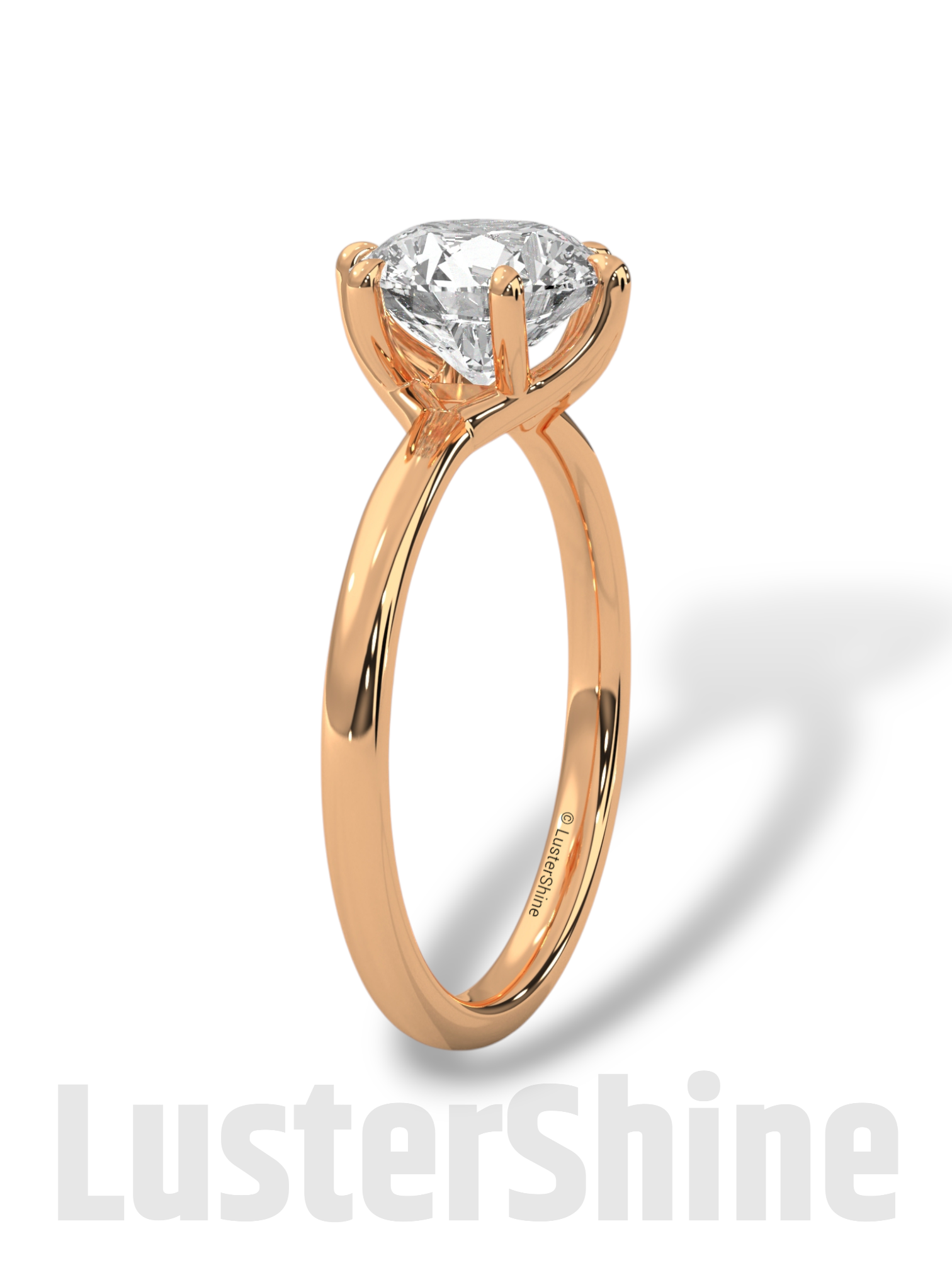 Round Hidden Halo Diamond Engagement Ring – Timeless Sparkling Diamond Solitaire Ring – Round Cut Ring – Diamond Simulant CZ Ring Gift Her