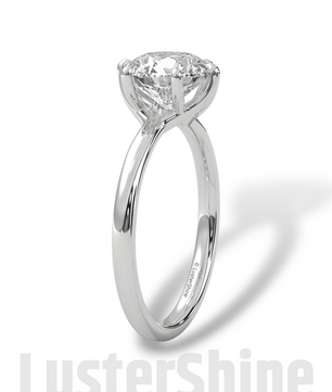 Round Hidden Halo Diamond Engagement Ring – Timeless Sparkling Diamond Solitaire Ring – Round Cut Ring – Diamond Simulant CZ Ring Gift Her