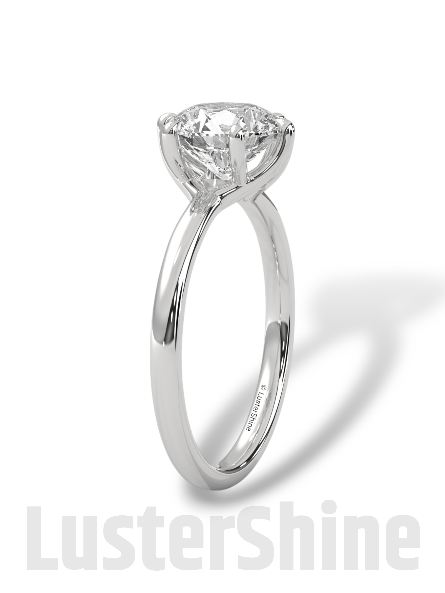 Round Hidden Halo Diamond Engagement Ring – Timeless Sparkling Diamond Solitaire Ring – Round Cut Ring – Diamond Simulant CZ Ring Gift Her