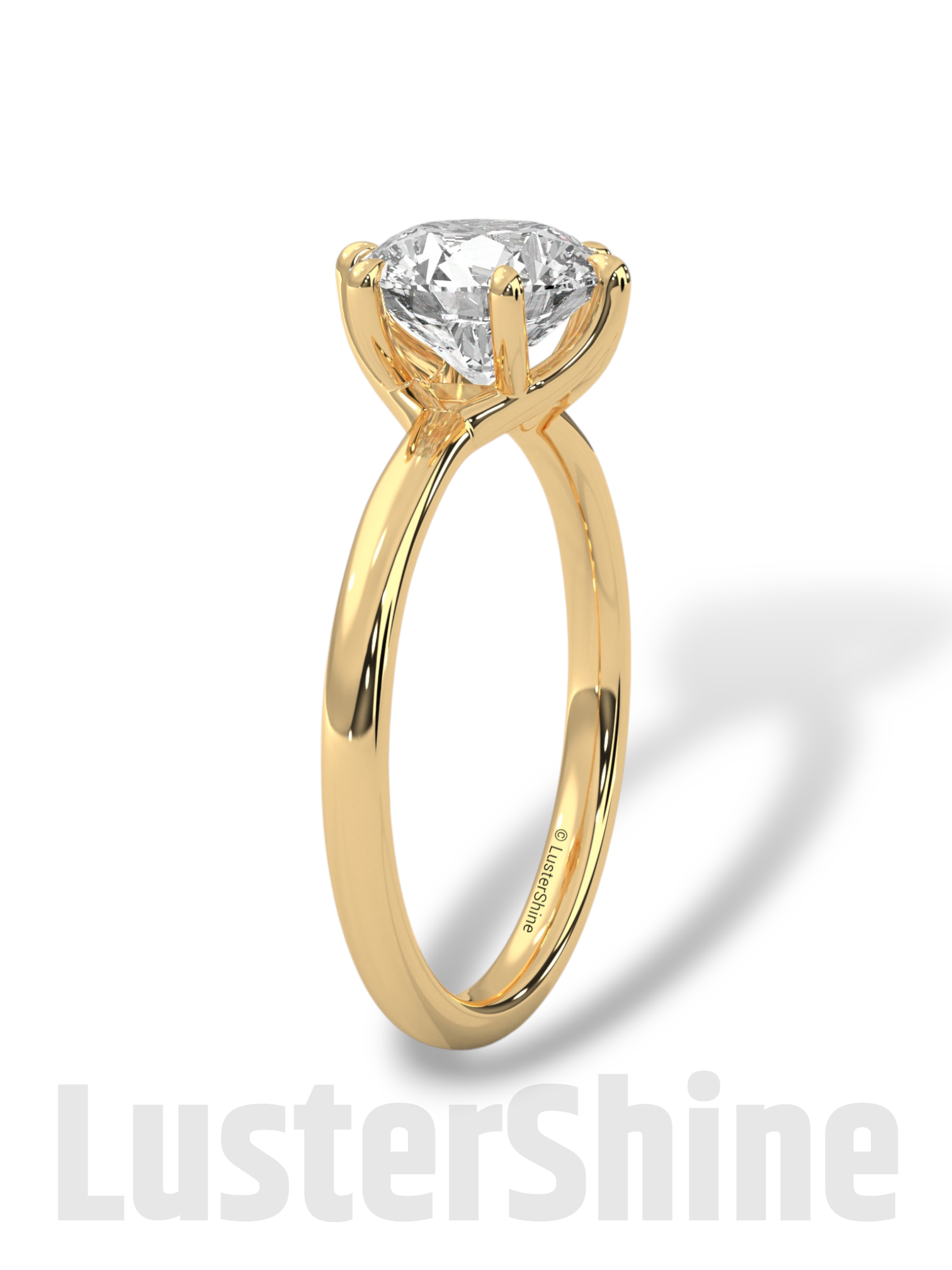 Round Hidden Halo Diamond Engagement Ring – Timeless Sparkling Diamond Solitaire Ring – Round Cut Ring – Diamond Simulant CZ Ring Gift Her