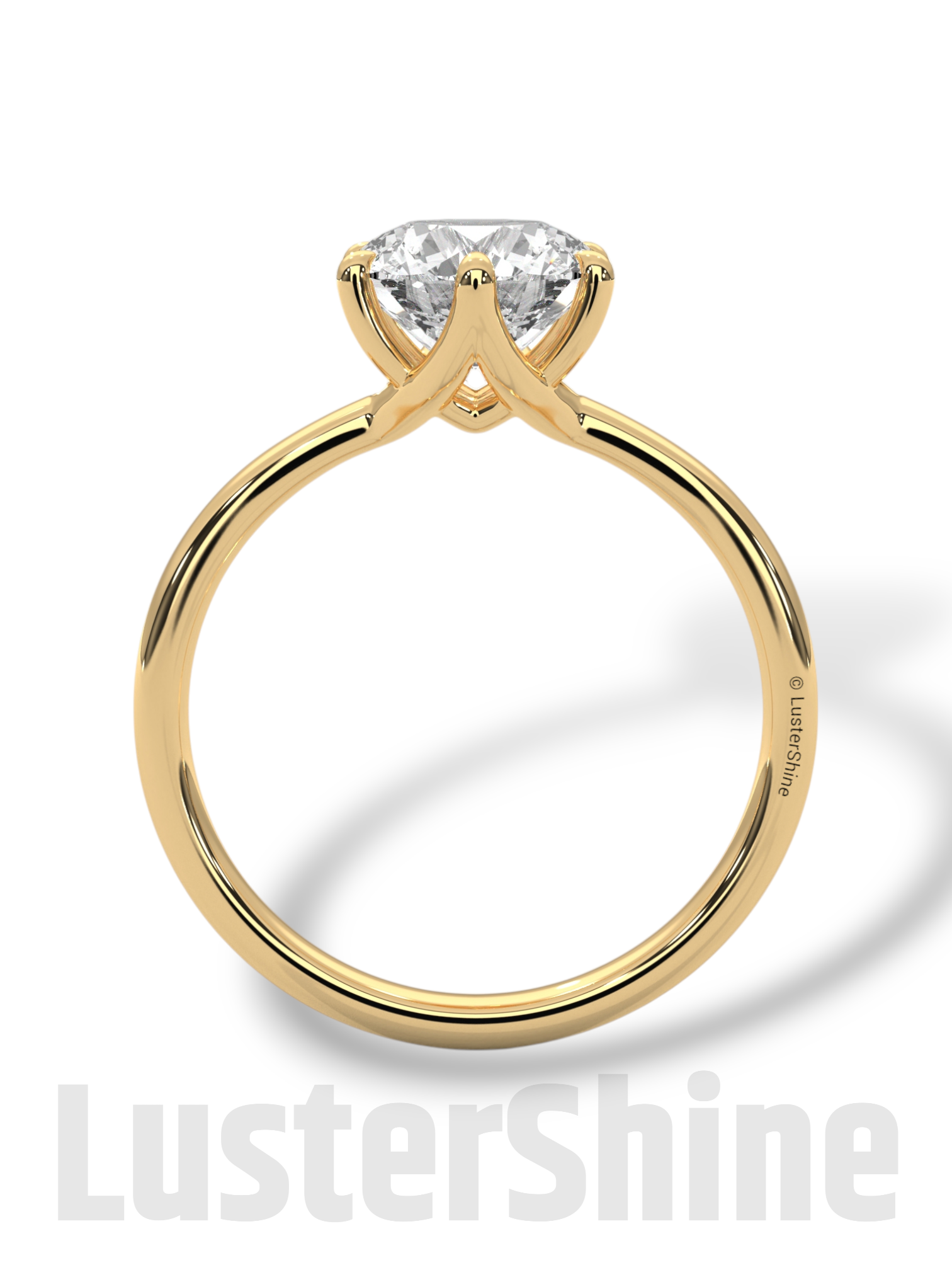 Round Hidden Halo Diamond Engagement Ring – Timeless Sparkling Diamond Solitaire Ring – Round Cut Ring – Diamond Simulant CZ Ring Gift Her