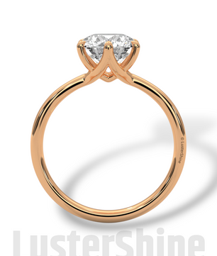 Round Hidden Halo Diamond Engagement Ring – Timeless Sparkling Diamond Solitaire Ring – Round Cut Ring – Diamond Simulant CZ Ring Gift Her
