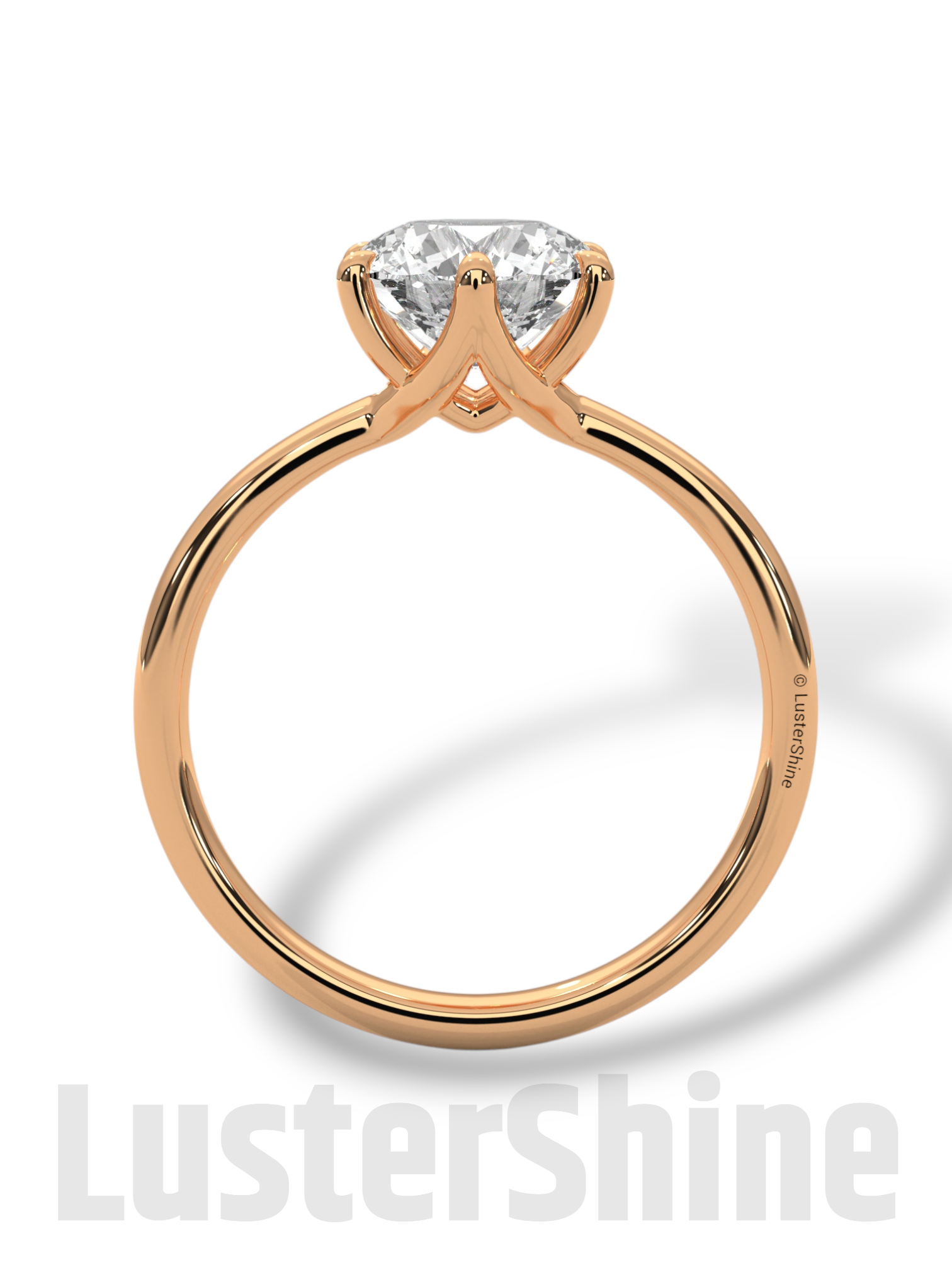 Round Hidden Halo Diamond Engagement Ring – Timeless Sparkling Diamond Solitaire Ring – Round Cut Ring – Diamond Simulant CZ Ring Gift Her
