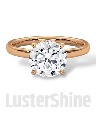 Round Hidden Halo Diamond Engagement Ring – Timeless Sparkling Diamond Solitaire Ring – Round Cut Ring – Diamond Simulant CZ Ring Gift Her