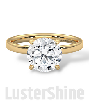Round Hidden Halo Diamond Engagement Ring – Timeless Sparkling Diamond Solitaire Ring – Round Cut Ring – Diamond Simulant CZ Ring Gift Her
