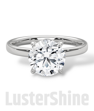 Round Hidden Halo Diamond Engagement Ring – Timeless Sparkling Diamond Solitaire Ring – Round Cut Ring – Diamond Simulant CZ Ring Gift Her