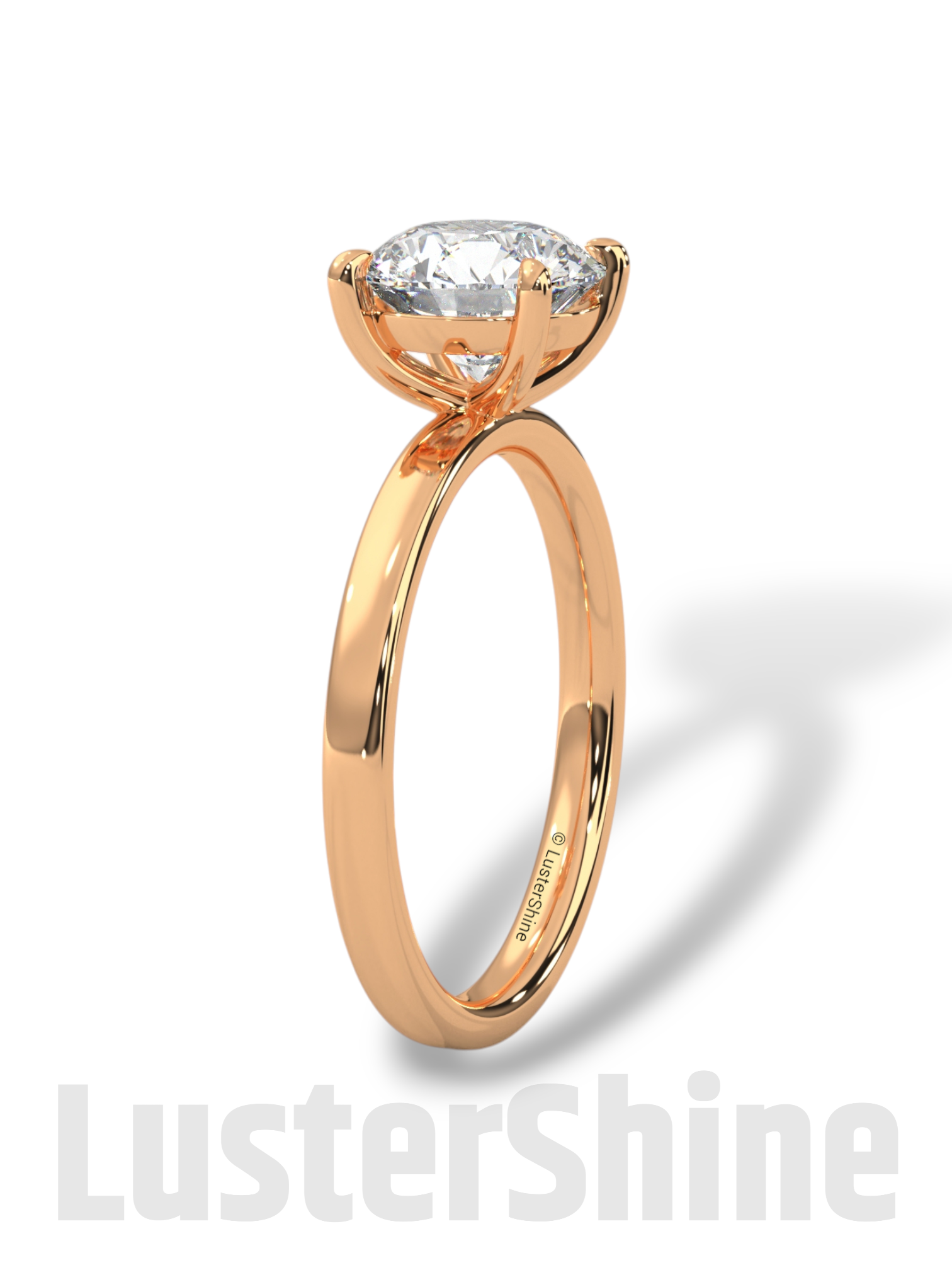 Round Hidden Halo Diamond Engagement Ring – Timeless Sparkling Diamond Solitaire Ring – Round Cut Ring – Diamond Simulant CZ Ring Gift Her