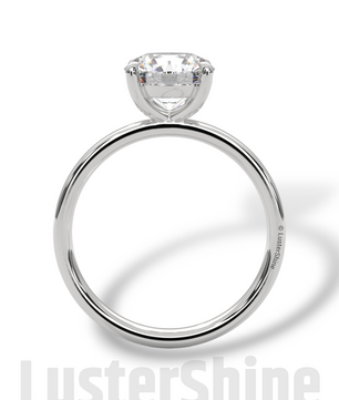 Round Hidden Halo Diamond Engagement Ring – Timeless Sparkling Diamond Solitaire Ring – Round Cut Ring – Diamond Simulant CZ Ring Gift Her