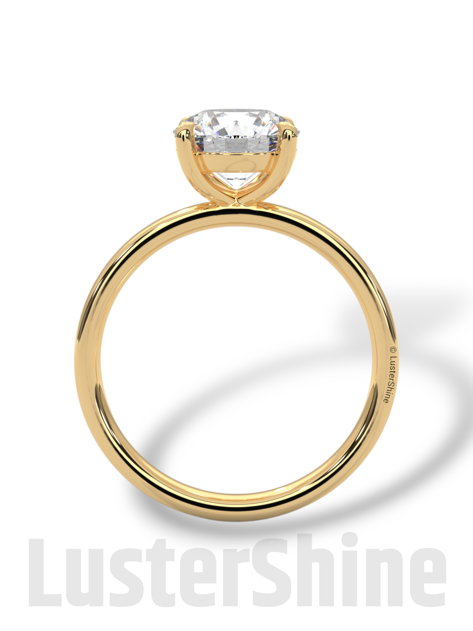 Round Hidden Halo Diamond Engagement Ring – Timeless Sparkling Diamond Solitaire Ring – Round Cut Ring – Diamond Simulant CZ Ring Gift Her