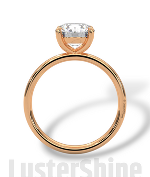 Round Hidden Halo Diamond Engagement Ring – Timeless Sparkling Diamond Solitaire Ring – Round Cut Ring – Diamond Simulant CZ Ring Gift Her