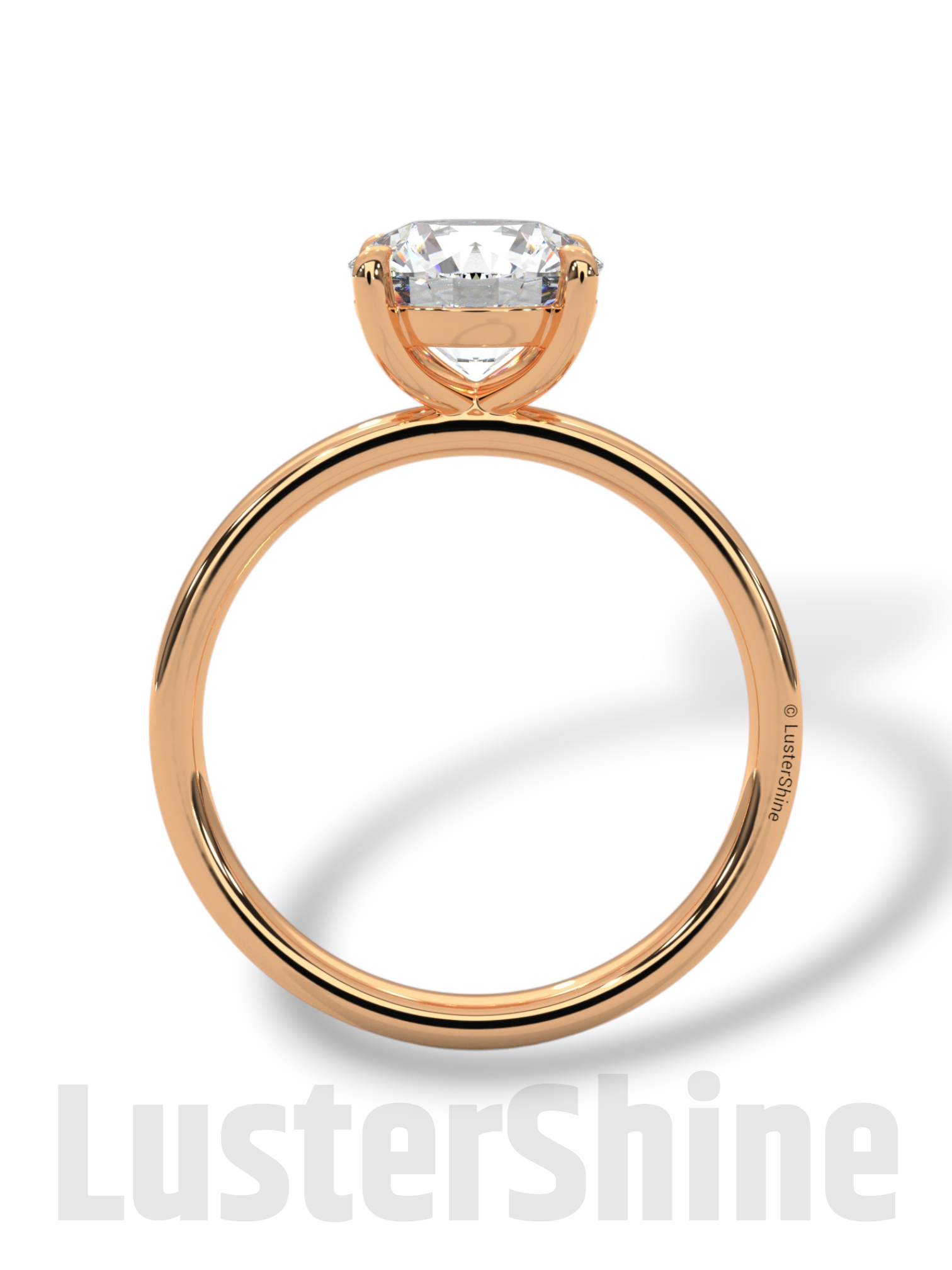 Round Hidden Halo Diamond Engagement Ring – Timeless Sparkling Diamond Solitaire Ring – Round Cut Ring – Diamond Simulant CZ Ring Gift Her