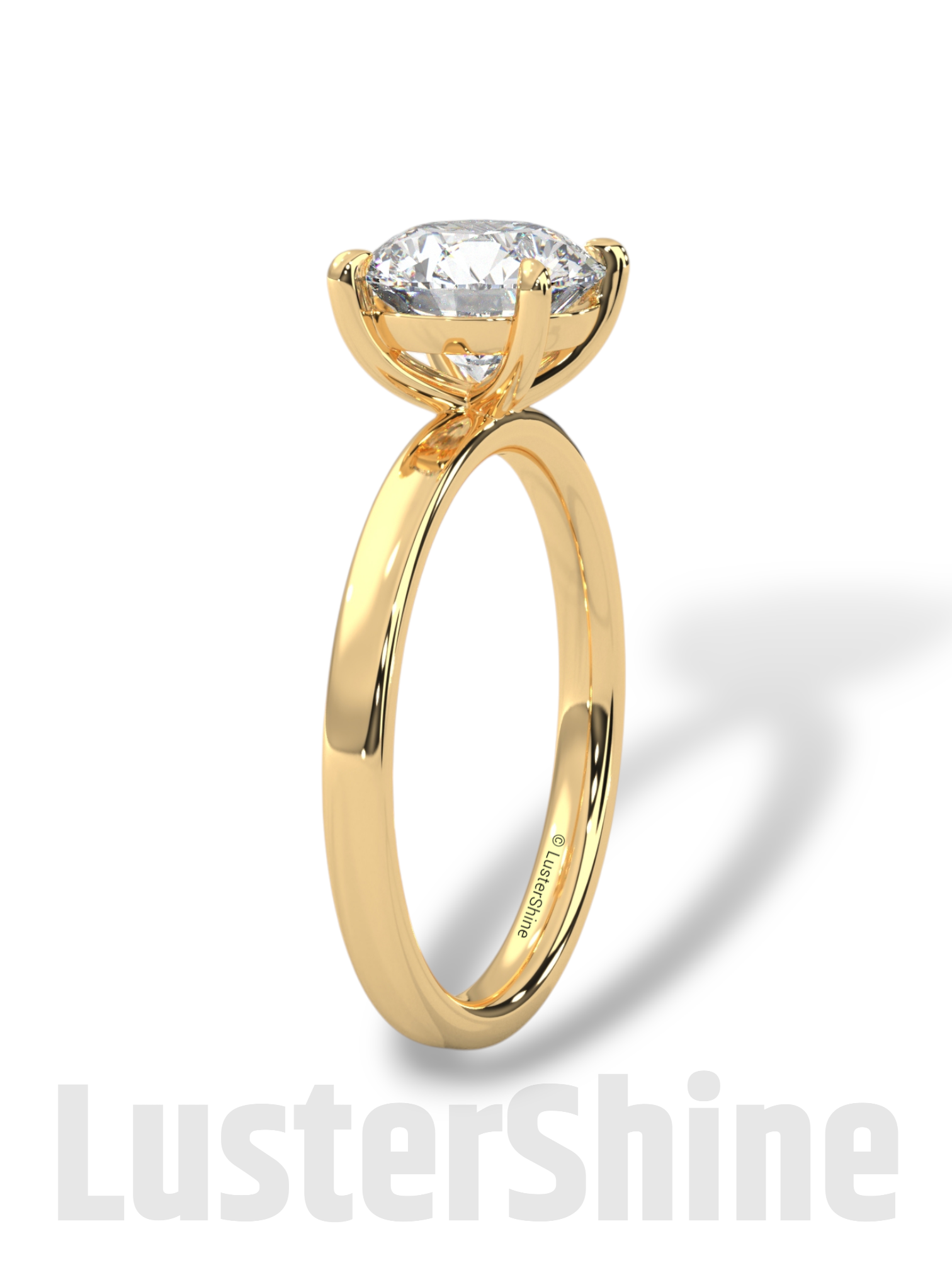 Round Hidden Halo Diamond Engagement Ring – Timeless Sparkling Diamond Solitaire Ring – Round Cut Ring – Diamond Simulant CZ Ring Gift Her