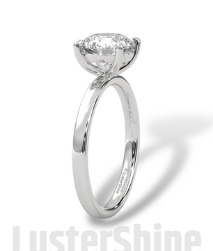Round Hidden Halo Diamond Engagement Ring – Timeless Sparkling Diamond Solitaire Ring – Round Cut Ring – Diamond Simulant CZ Ring Gift Her