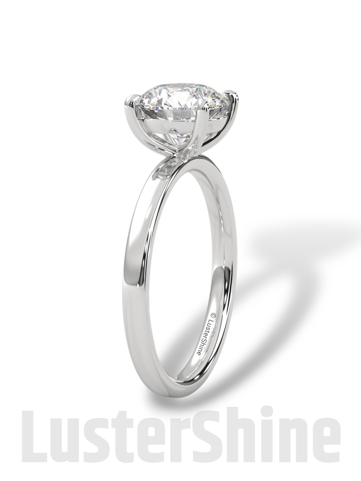 Round Hidden Halo Diamond Engagement Ring – Timeless Sparkling Diamond Solitaire Ring – Round Cut Ring – Diamond Simulant CZ Ring Gift Her