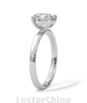 Oval Solitaire Engagement Ring – 9x7mm Oval Diamond – 14K 18K Yellow Gold – Classic Four Prong Ring – Dainty Gold Proposal Ring LusterShine