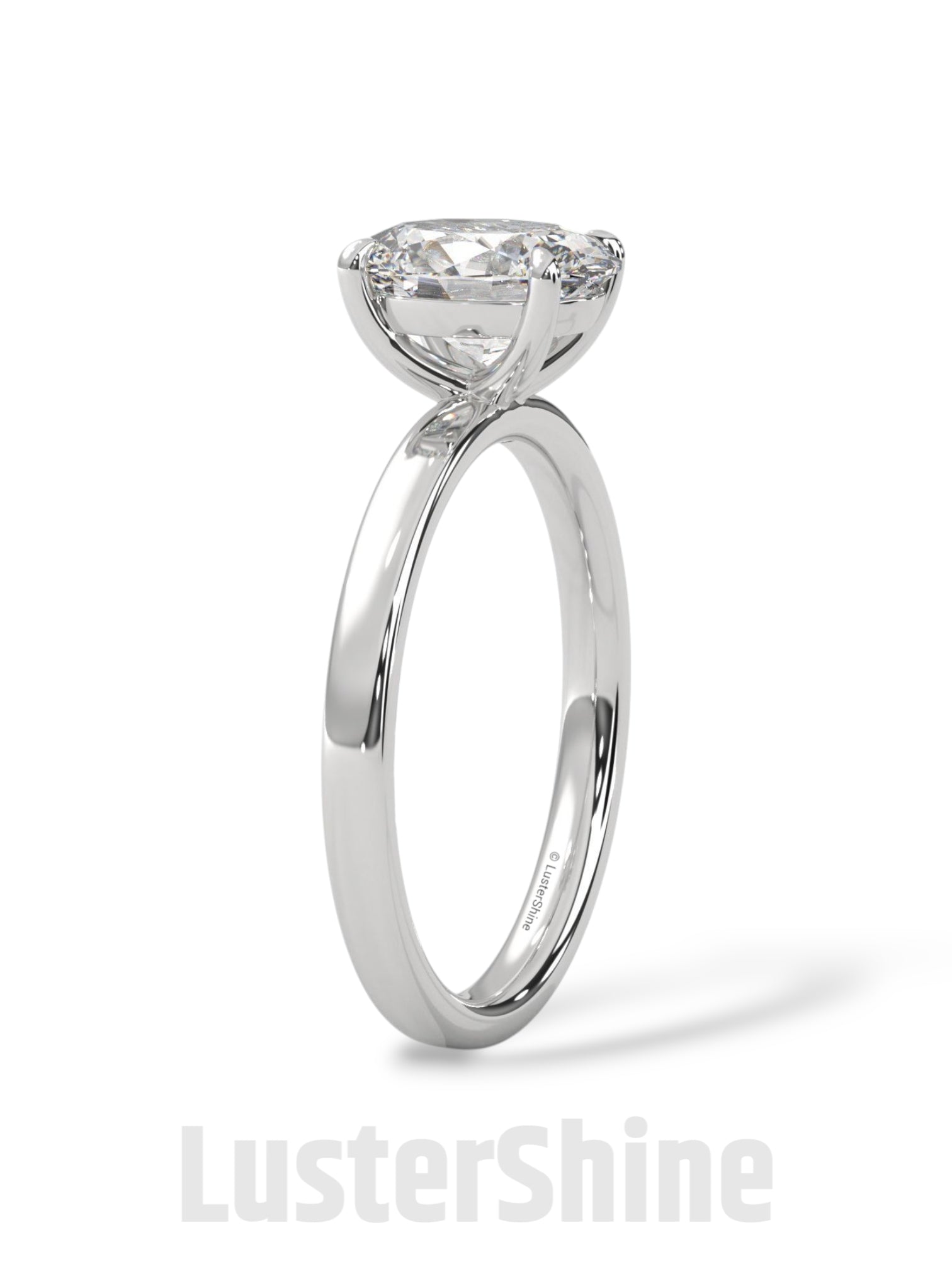 Oval Solitaire Engagement Ring – 9x7mm Oval Diamond – 14K 18K Yellow Gold – Classic Four Prong Ring – Dainty Gold Proposal Ring LusterShine