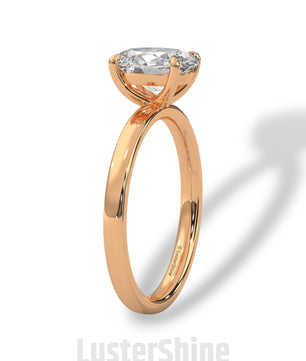 Oval Solitaire Engagement Ring – 9x7mm Oval Diamond – 14K 18K Yellow Gold – Classic Four Prong Ring – Dainty Gold Proposal Ring LusterShine