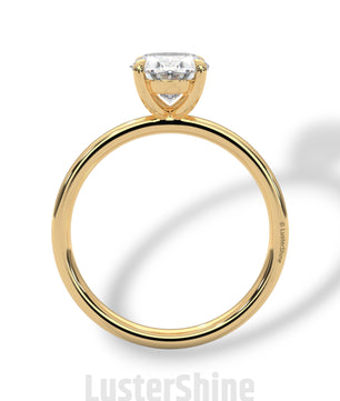Oval Solitaire Engagement Ring – 9x7mm Oval Diamond – 14K 18K Yellow Gold – Classic Four Prong Ring – Dainty Gold Proposal Ring LusterShine