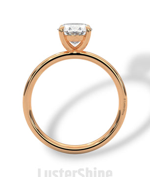 Oval Solitaire Engagement Ring – 9x7mm Oval Diamond – 14K 18K Yellow Gold – Classic Four Prong Ring – Dainty Gold Proposal Ring LusterShine