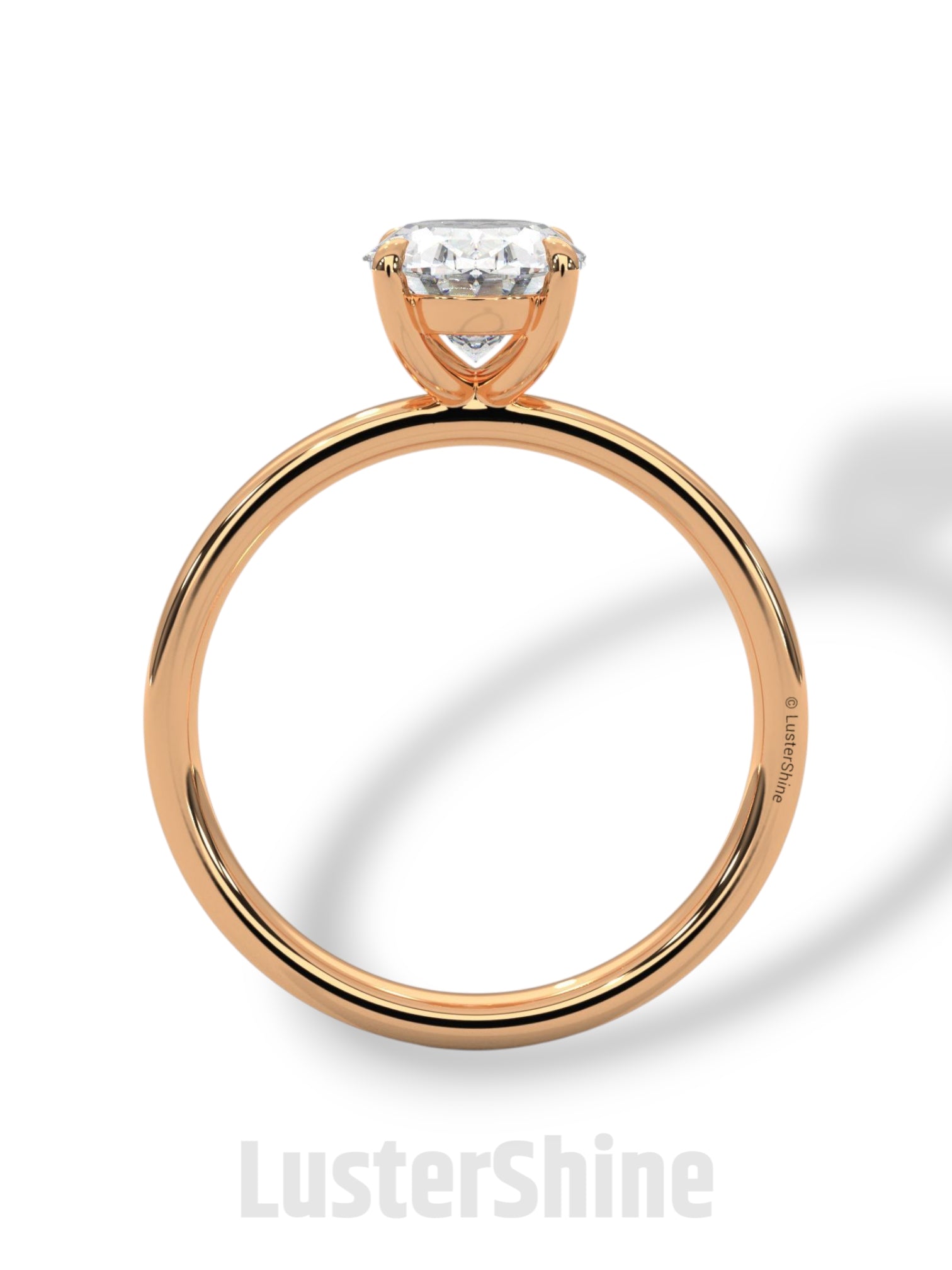 Oval Solitaire Engagement Ring – 9x7mm Oval Diamond – 14K 18K Yellow Gold – Classic Four Prong Ring – Dainty Gold Proposal Ring LusterShine